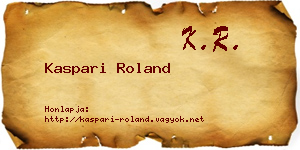 Kaspari Roland névjegykártya